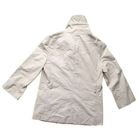 J.Crew Womens Tan Cotton Field Jacket Drawstring Funnel Neck Size 2Preppy Costal - Picture 7 of 8